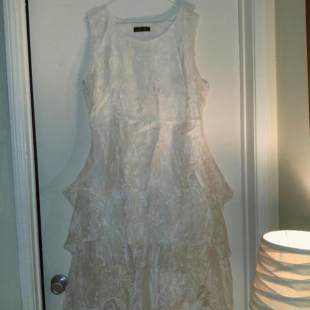 White dress with ruffles